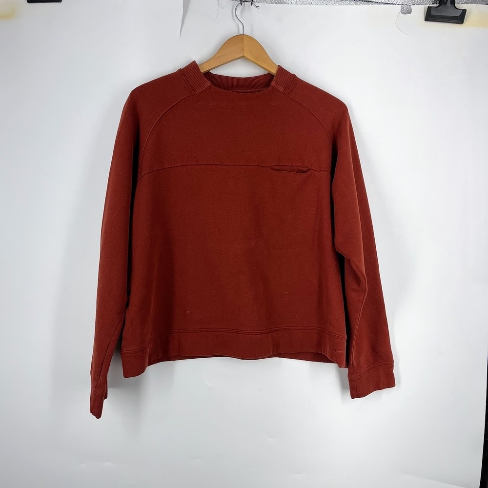 Nike Womens Vintage Crewneck Cropped Sweatshirt Chest Pocket Size Large
